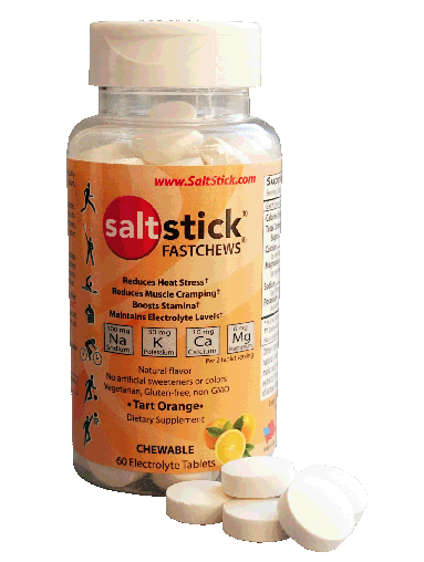 SaltStick Fastchews 100ct Tart Orange bottle